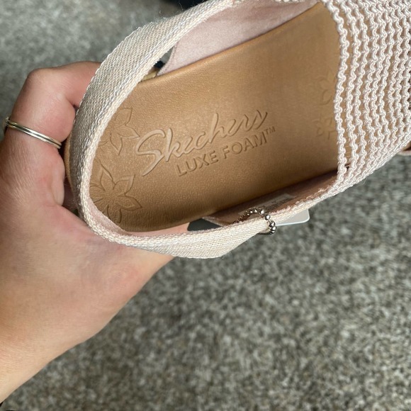 Skechers luxe foam pink cork wedge sling back sandals - Picture 6 of 8